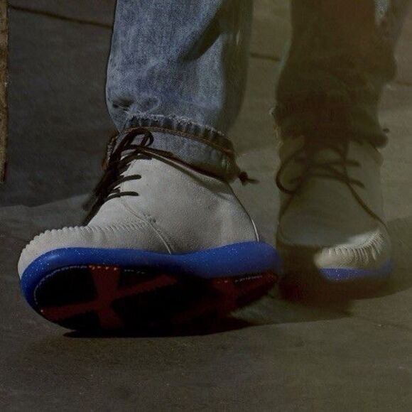 WB Moccasin Size Mens 6 Womens7 Taupe Royal Blue Hemera Fringe 100%Leather Suede - Picture 15 of 16